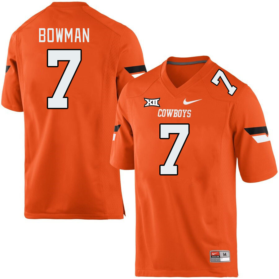 Oklahoma State Cowboys #7 Alan Bowman College Football Jerseys Stitched Sale-Retro Orange